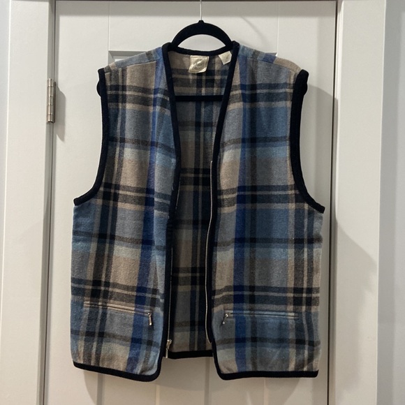 Bass men's wool blend plaid vest medium EUC - Picture 9 of 9